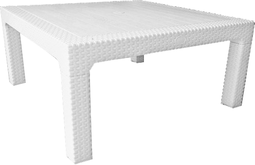 MESA RATAN RATONA BLANCA 70X70  2010439 DESCANSAR