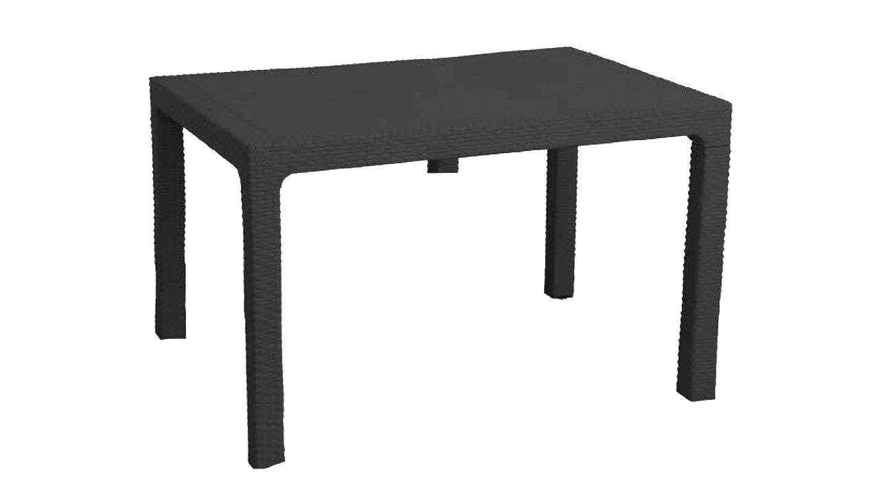 MESA RATAN RECTANGULAR 1.50X0.90 NEGRA 2010430 DESCANSAR