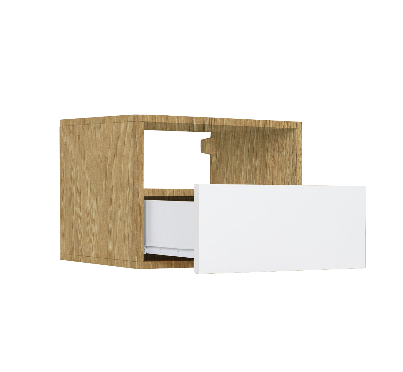 MESA DE LUZ FLOTANTE MURANO 1 CAJON HICKORY/BLANCO 35264389 RICCHEZZE