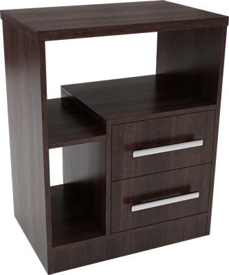 MESA DE LUZ CON 2 CAJONES WENGUE