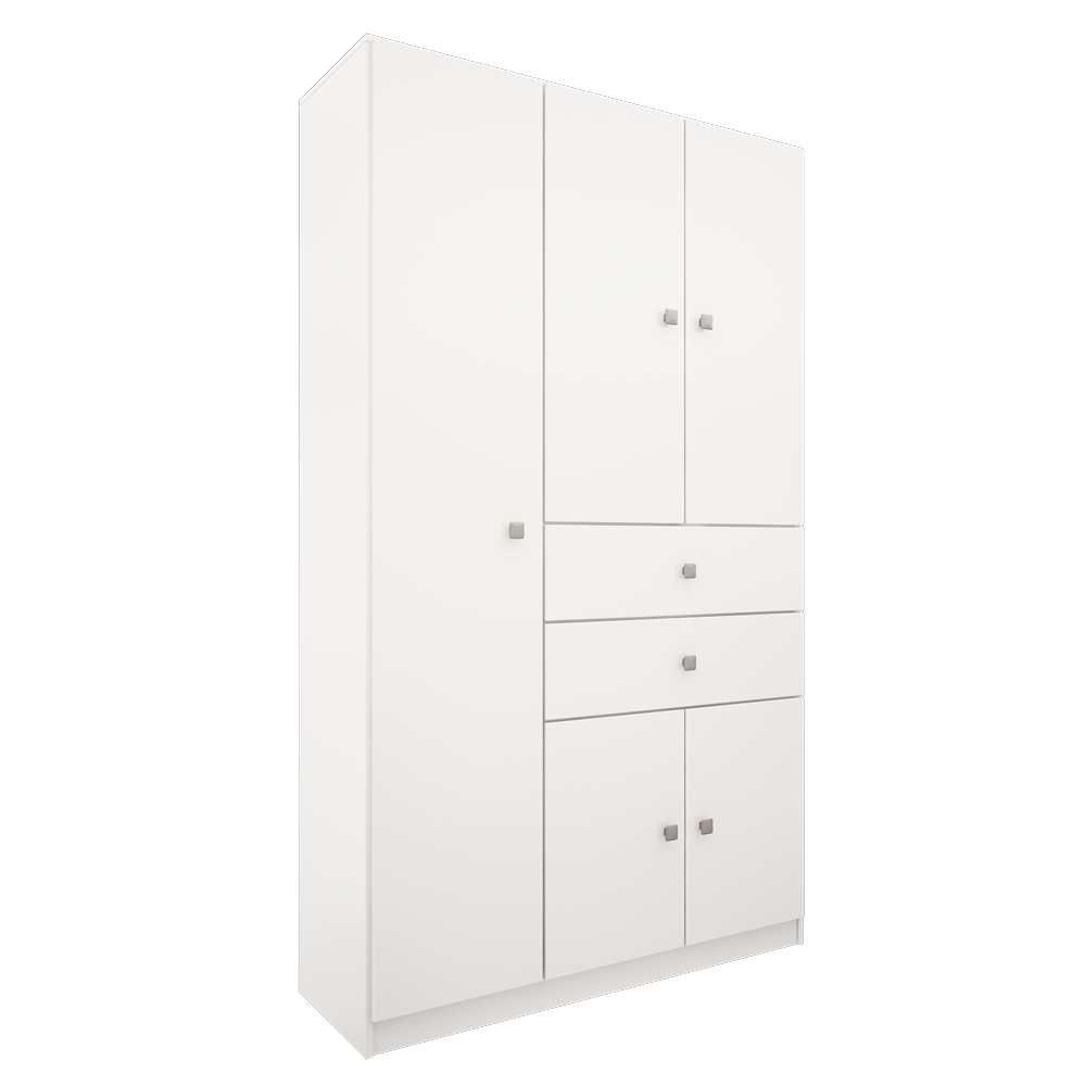 MODULO MULTIFUNCION BLANCO 5 PUERTAS 2 CAJONES 715 ORLANDI