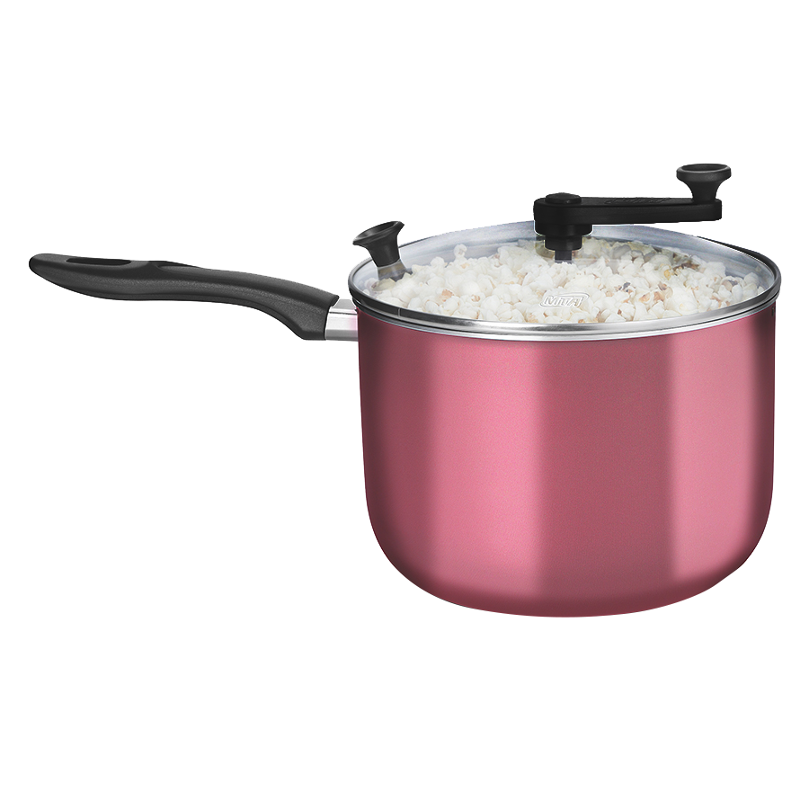 OLLA POCHOCLERA ROJA TAPA DE VIDRIO 22CM 17549 MTA
