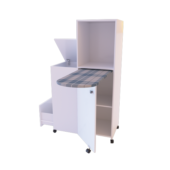 CENTRO PLANCHADO COMBINADO CAJON Y CANASTO BLANCO