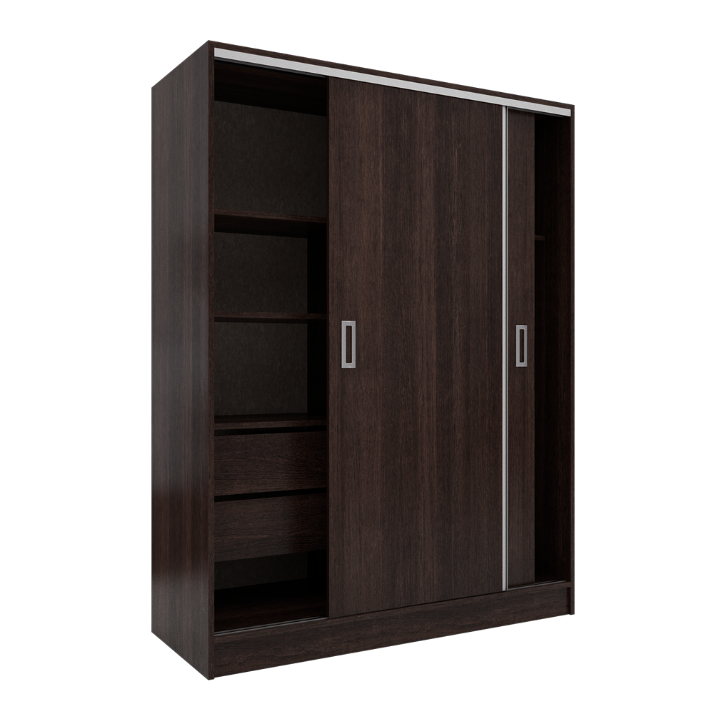 PLACARD 2 PUERTAS CORREDIZAS LINEA SUAVE 1,38 M WENGUE 3160 ORLANDI