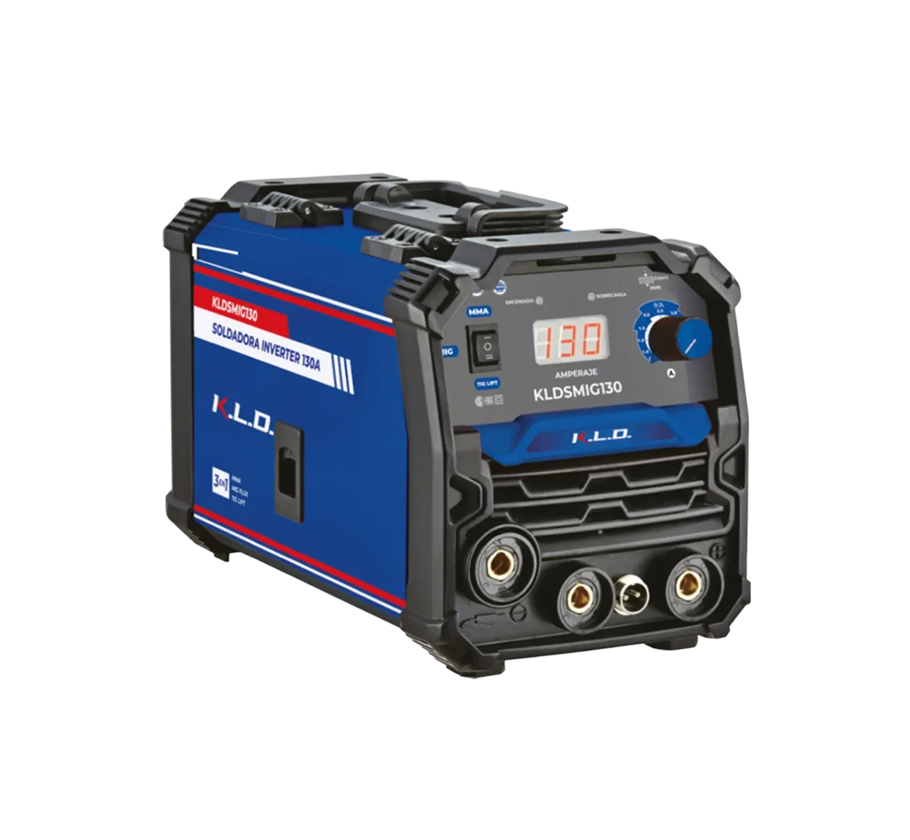 SOLDADORA INVERTER ELECTRICA 130AMP + ACCESORIOS KLDSMIG130 KLD