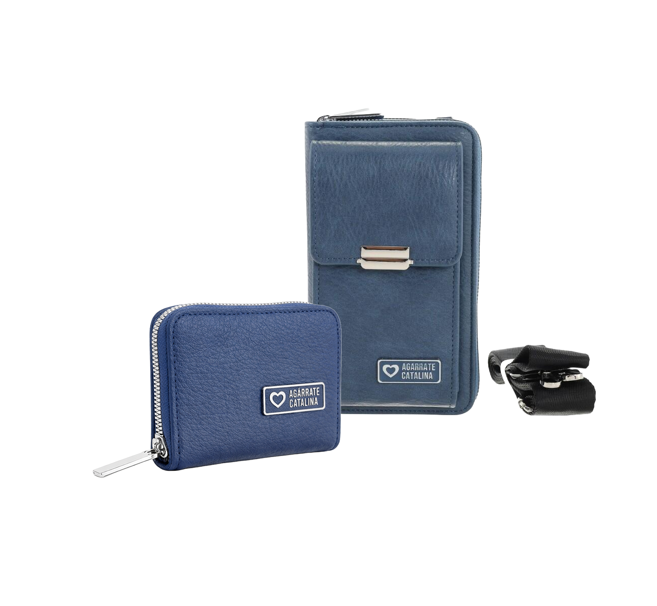 SET BILLETERA Y TARJETERO CELESTE AC2674/2675 AGARRATE CATALINA