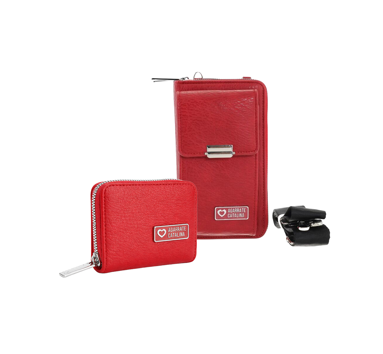 SET BILLETERA Y TARJETERO ROJO AC2674/2675 AGARRATE CATALINA