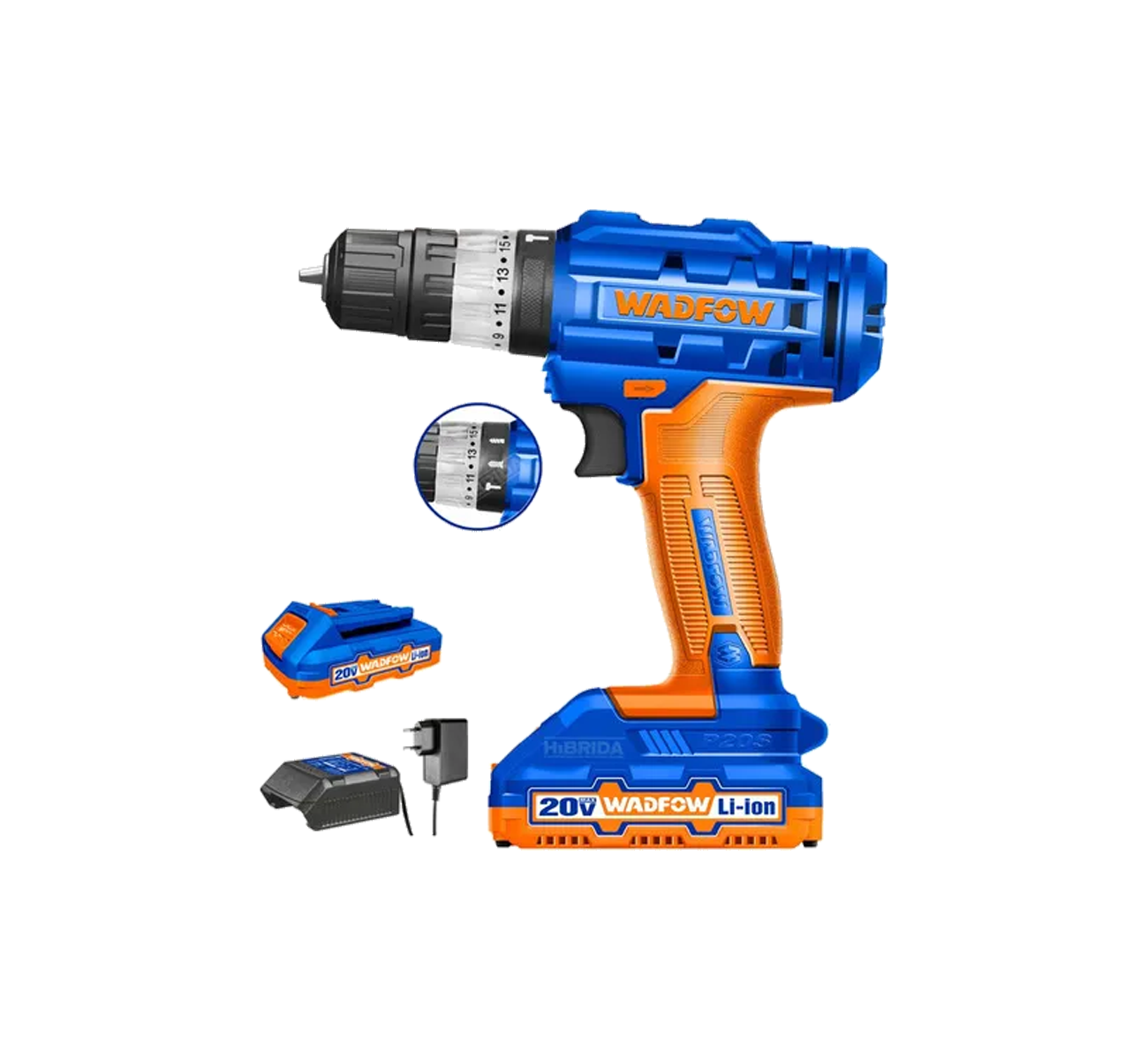 TALADRO INALAMBRICO 20V 13MM 2 BAT/CARG WCDP62814 WADFOW