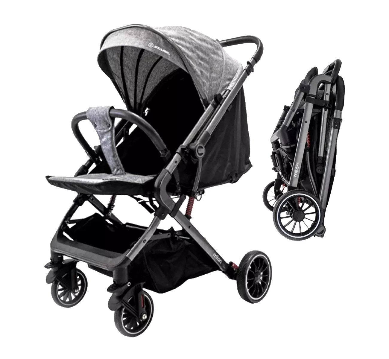 COCHECITO DE BEBE CMI-500 MILAN BLACK STARK