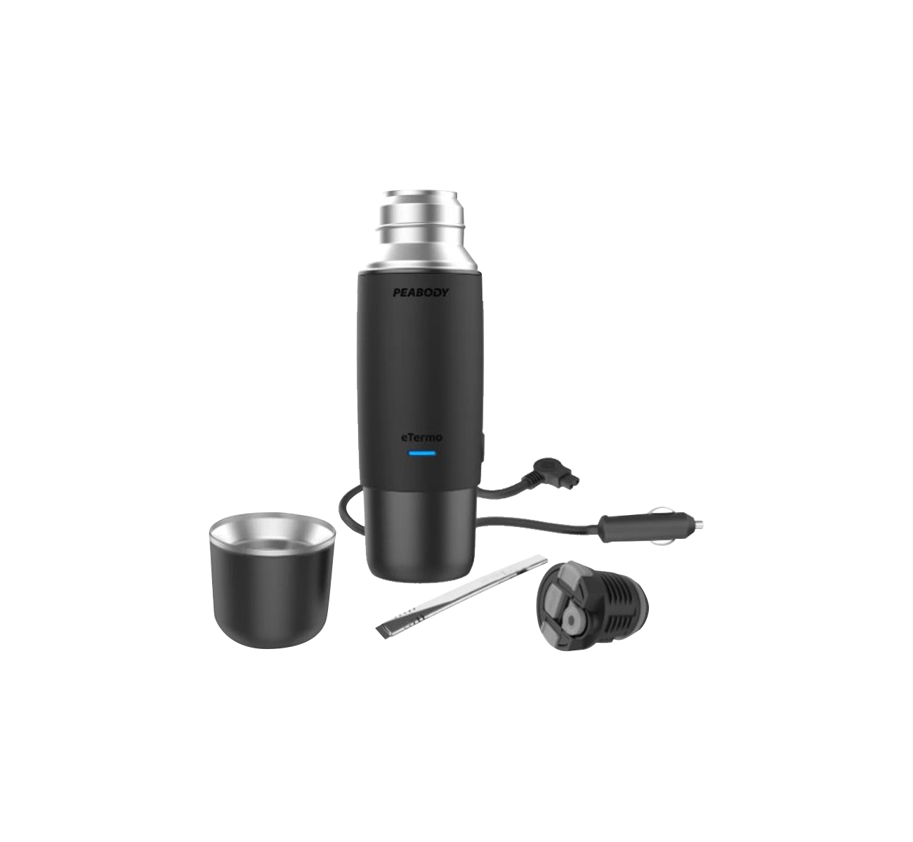 TERMO ELECTRICO 12V 500ML NEGRO PE-ETL500N PEABODY