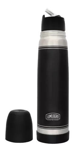 TERMO ACERO BALA 1LT NEGRO LUMINOX 19054 LUMILAGRO