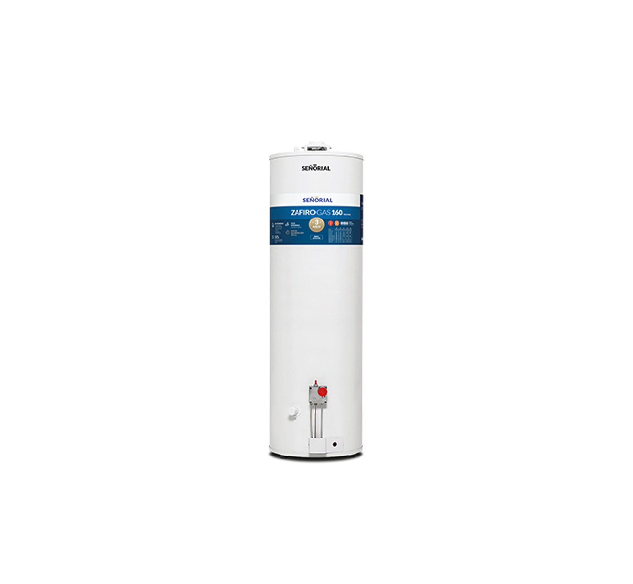 TERMOTANQUE A GAS 160LTS ZAFIRO TSZP-160 SENORIAL