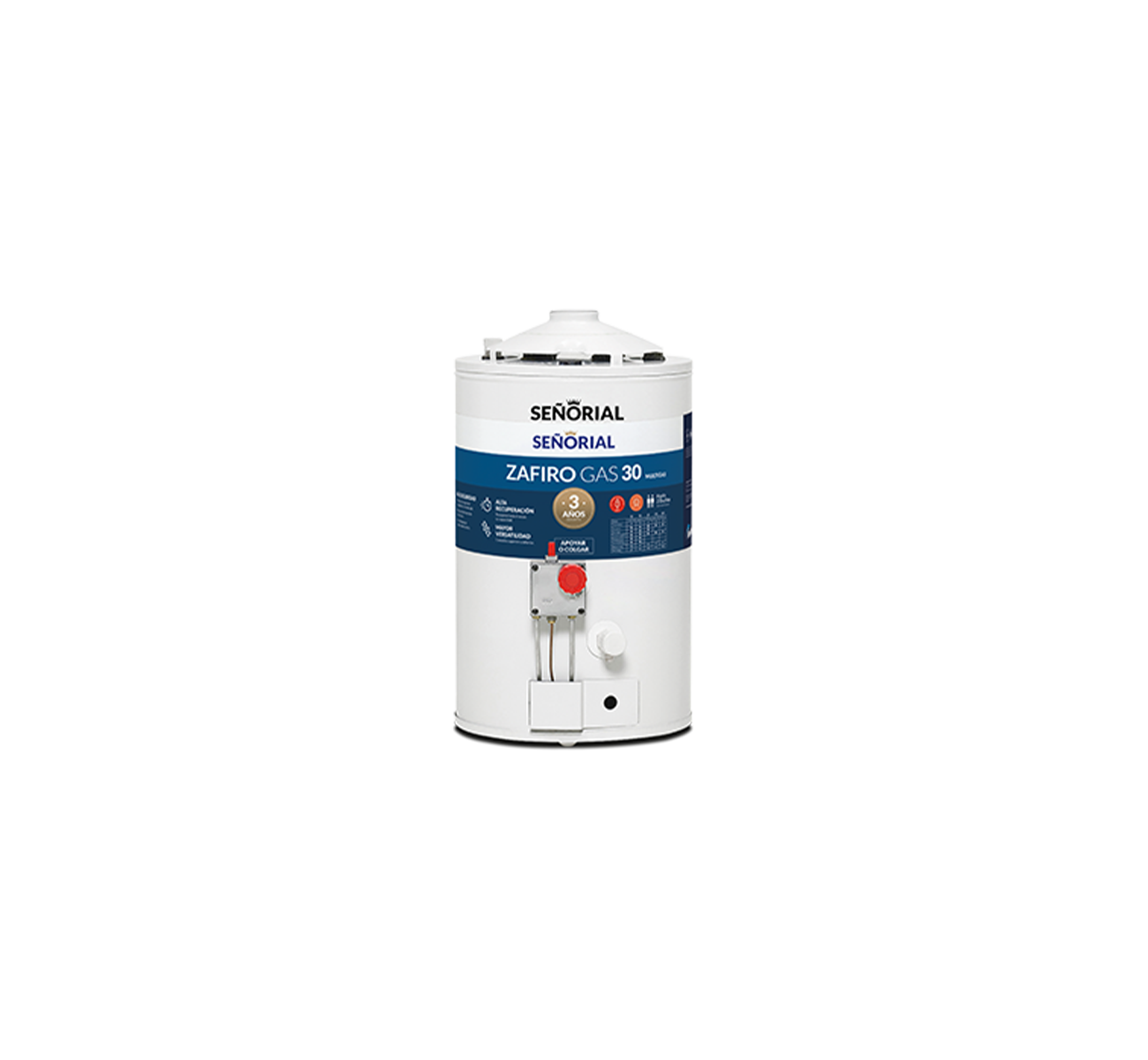 TERMOTANQUE A GAS 30LTS ZAFIRO TSZP1-30 SENORIAL