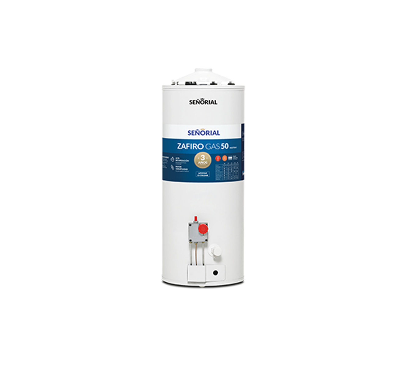 TERMOTANQUE A GAS 50LTS ZAFIRO TSZP-50 SENORIAL