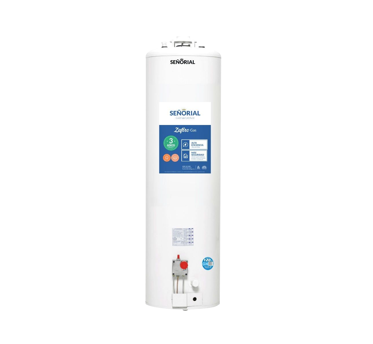 TERMOTANQUE A GAS 120LTS ZAFIRO TSZP1-120 SENORIAL