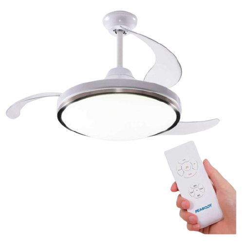 VENTILADOR TECHO CON LUZ FRIA PALETAS INVISIBLES PEABODY