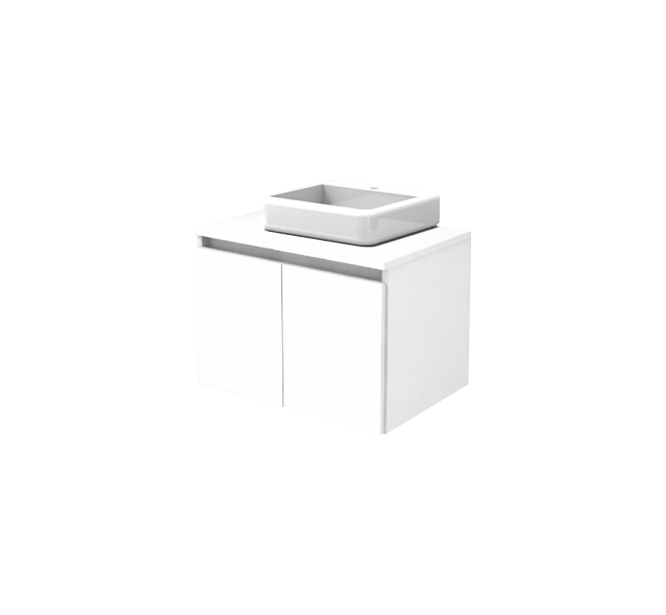 VANITORY COLGANTE 2 PUERTAS BLANCO CON BACHA V2P600-B DIELFE