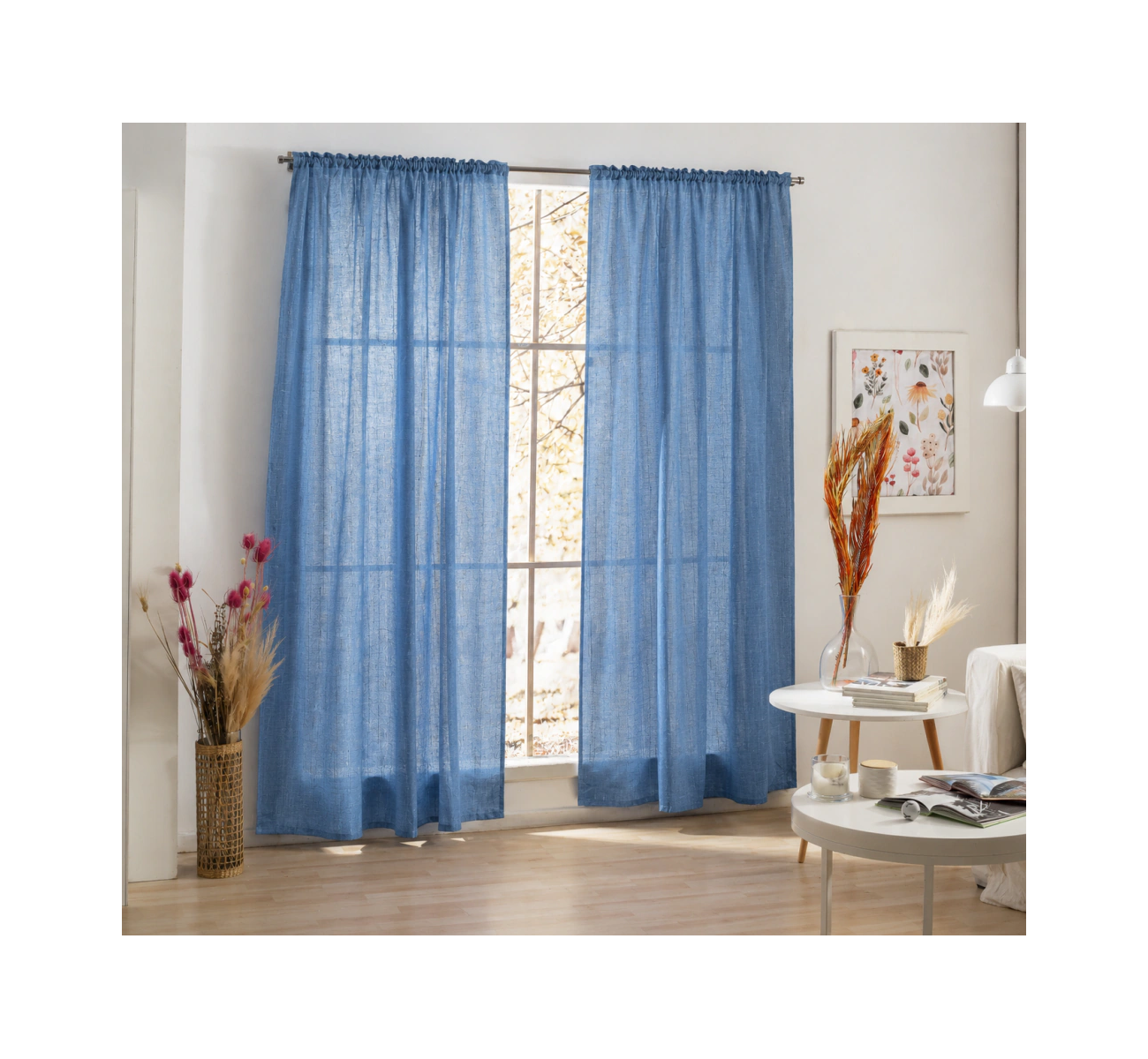 CORTINA DE AMBIENTE VIRIDIANA AZUL AERO CASABLANCA
