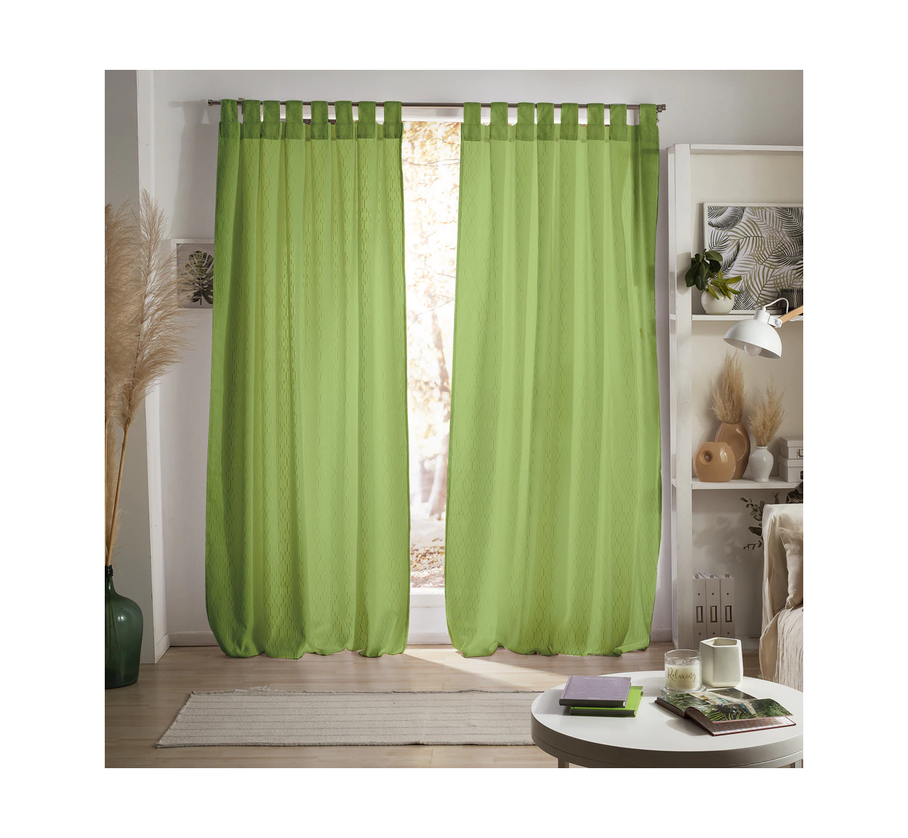 CORTINA DE AMBIENTE MAENA VERDE MANZANA CASABLANCA