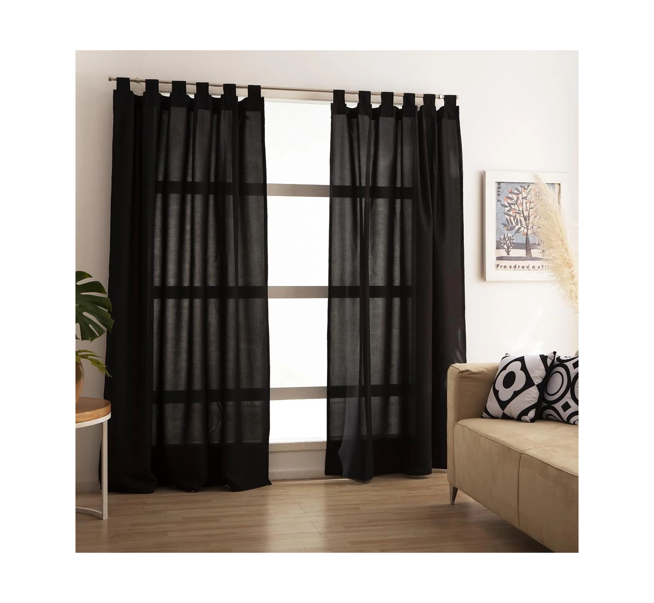 CORTINA DE AMBIENTE AGOSTINA NEGRO CASABLANCA