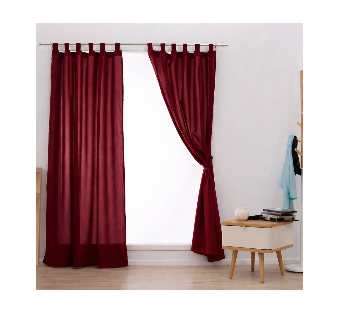 CORTINA DE AMBIENTE 145X210 BORDO CASABLANCA