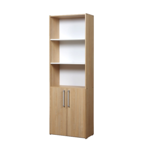 BIBLIOTECA 5 ESPACIOS 2 PUERTAS MESINA HICKORY/BLANCO RICCHEZZE