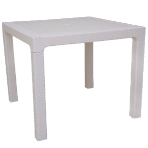 MESA RATAN ALTA BLANCA 70X70 2010434 DESCANSAR