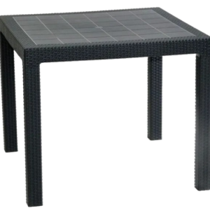 MESA RATAN ALTA NEGRA 90 X 90 2010432N DESCANSAR