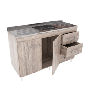 BAJOMESADA 1.20 MTS ABEDUL CON TAPA DE ACERO INOXIDABLE 3031 ORLANDI