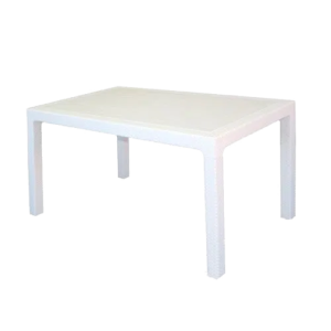 MESA RATAN RECTANGULAR 1.50X0.90 BLANCA 2010430 DESCANSAR