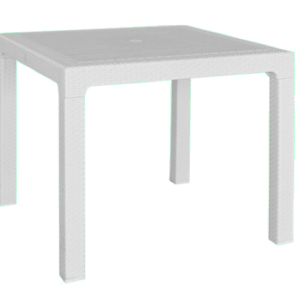 MESA RATAN ALTA CUADRADA BLANCA 0.90 MTS.
