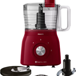 PROCESADORA 600W 2 VELOCIDADES ROJA HR7615/40 PHILIPS