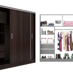 PLACARD 2 PUERTAS CORREDIZAS LINEA SUAVE 1,80 M WENGUE 3150 ORLANDI