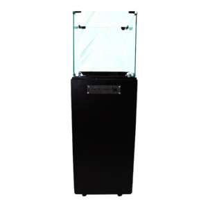 CALEFACTOR DE EXTERIOR NEGRO VIDRIO FOGONES DEL LITORAL