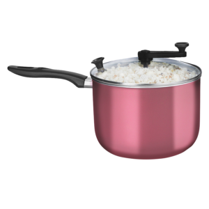 OLLA POCHOCLERA ROJA TAPA DE VIDRIO 22CM 17549 MTA