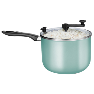 OLLA POCHOCLERA TURQUESA TAPA DE VIDRIO 22CM 17553 MTA