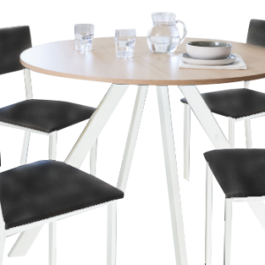 JUEGO DE COMEDOR NILO MESA REDONDA 110CM 4 SILLAS MR3 SILCAR