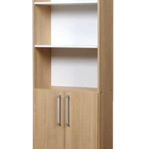 BIBLIOTECA 5 ESPACIOS 2 PUERTAS MESINA ROBLE NATURAL BLANCO RICCHEZZE