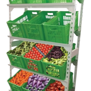 RACK VERDULERO BLANCO 12 CANASTOS 91171 MENGARELLI