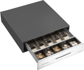 GAVETA PARA DINERO 5 DIVISIONES FRENTE DE ACERO 140