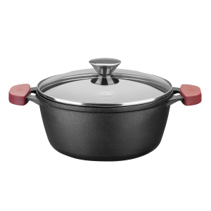 CACEROLA 26CM HIERRO CON TAPA VIDRIO 19306 MTA