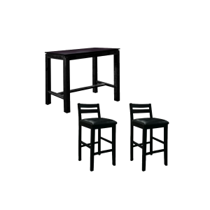 BARRA DESAYUNADOR + 2 BANQUETAS NEGRO OT000051 DE FRANCE