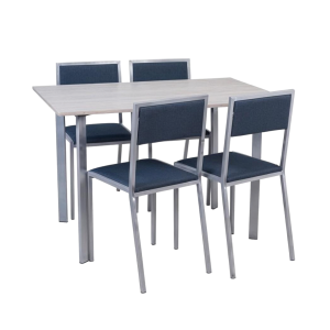 JUEGO DE COMEDOR NEVADA 1.20X0.80 + 4 SILLAS TAPIZADAS AIMARETTI