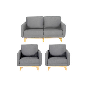 JUEGO SILLON 2 CUERPOS + 2 DE 1 CUERPO GRIS PLATA J036 SILCAR