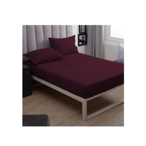 JUEGO SABANA 150 HILOS QUEEN BURGUNDY CASABLANCA