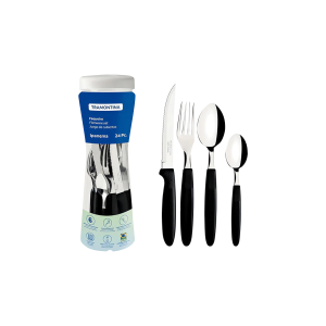 JUEGO DE CUBIERTOS 24 PIEZAS IPANEMA NEGRO 23399/091 TRAMONTINA