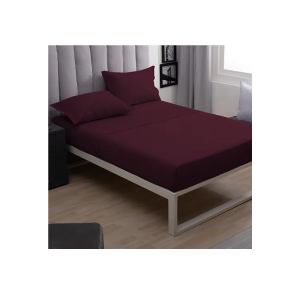 JUEGO SABANA 150 HILOS FULL BURGUNDY CASABLANCA