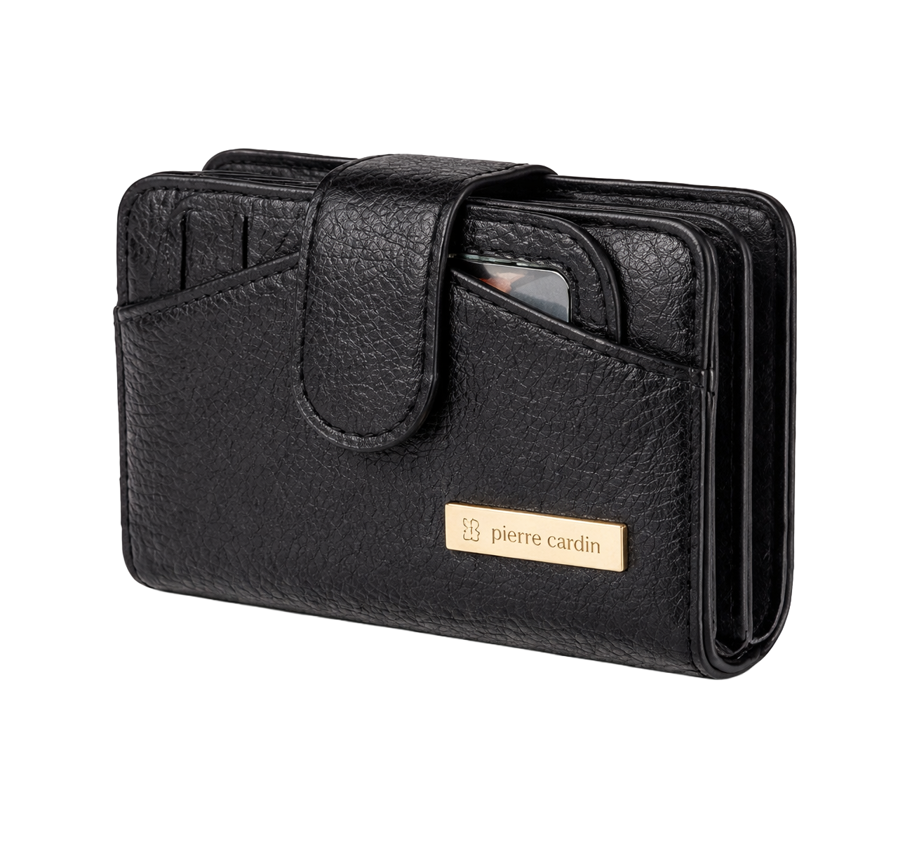SET BILLETERA Y TARJETERO NEGRO PC723/727 PIERRE CARDIN