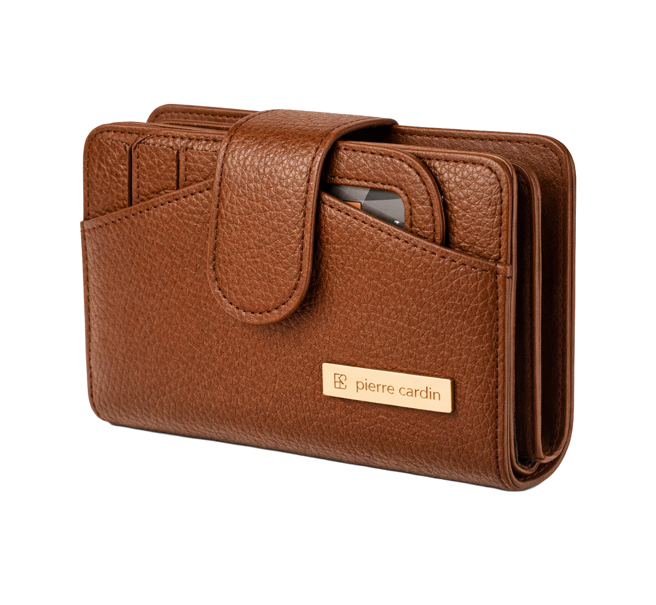 SET BILLETERA Y TARJETERO MARRON PC723/727 PIERRE CARDIN