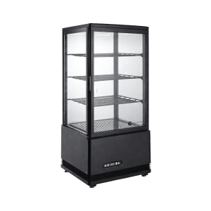 EXHIBIDORA VERTICAL FRIO CALOR 78LTS 3 ESTANTES NEGRA DF-78LBFC DE FRANCESCO